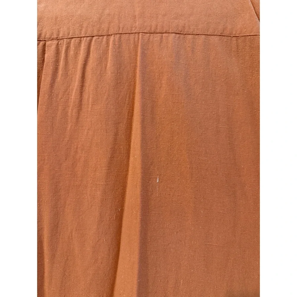 Selene Paris 100% Silk 2 Piece Set Womens 2X Coral Orange Shirt & Pants Suit